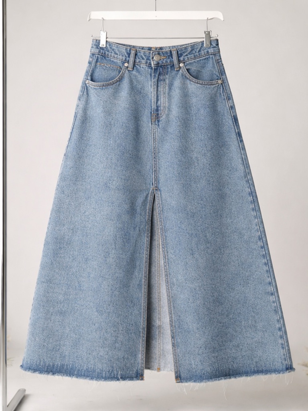 Aaron & Amber washed denim maxi skirt - Picture 2 of 9